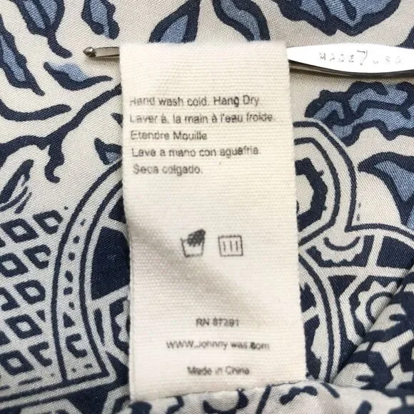 Johnny Was Laite Kimono Silk Top Blue Floral Oversized Small - Picture 6 of 7